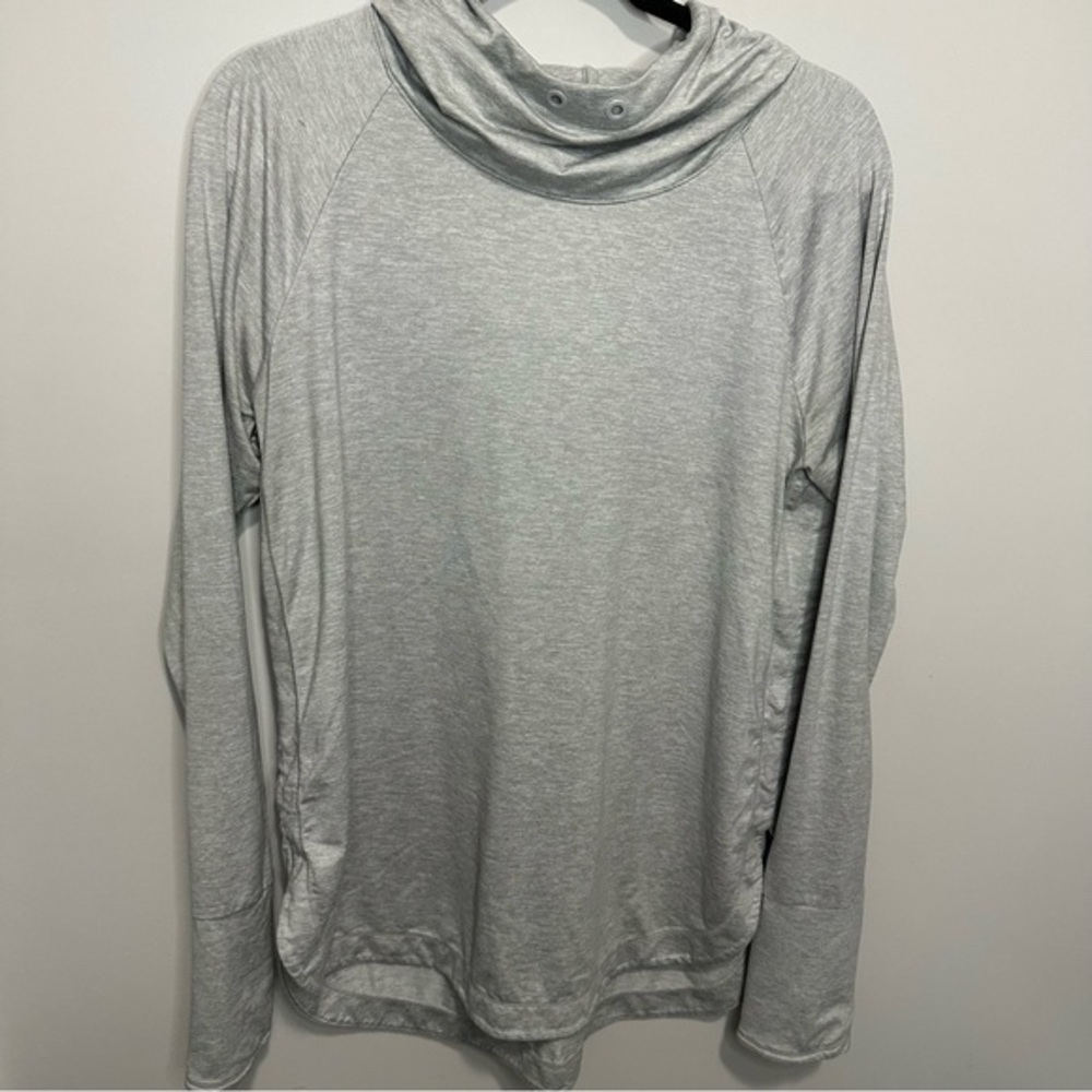 Womens‎ Athleta Size Large Lightweight Gray Hooded Sweatshirt